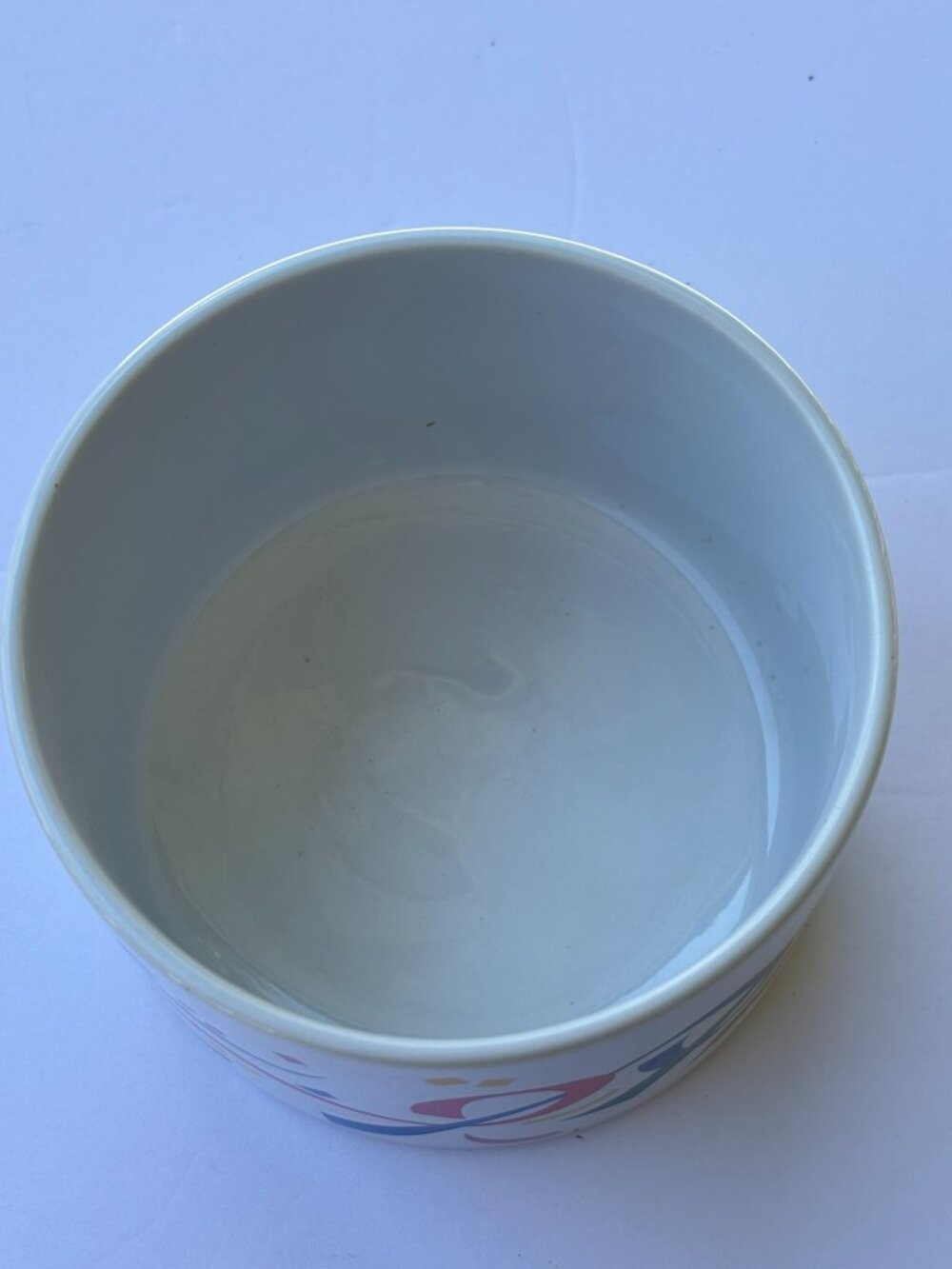 Vtg FTD Ribbons & Confetti Planter Vase Bowl 3" x 4.5" White with Rainbow Colors - Picture 2 of 3